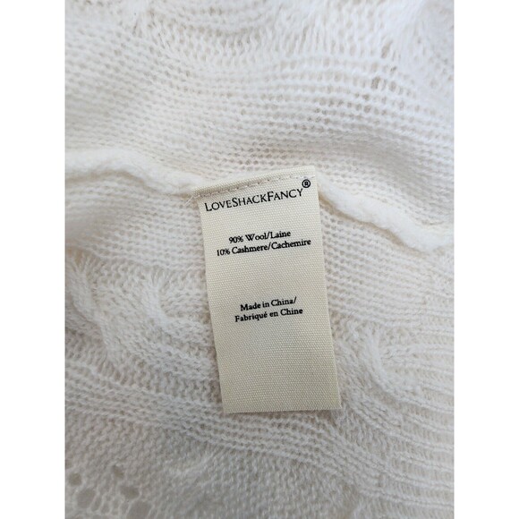 NWT LoveshackFancy Elba Crop Lightweight Cashmere Cardigan Shrug Ivory Small - Picture 8 of 10